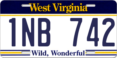 WV license plate 1NB742