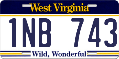 WV license plate 1NB743