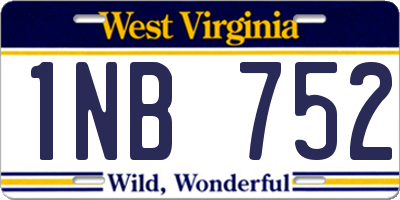 WV license plate 1NB752