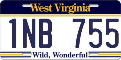 WV license plate 1NB755