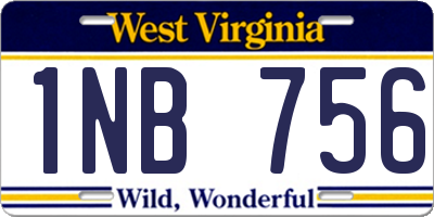 WV license plate 1NB756