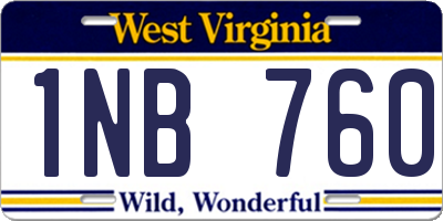 WV license plate 1NB760