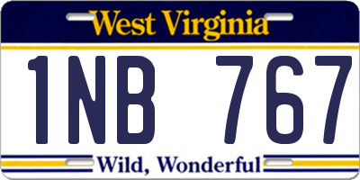 WV license plate 1NB767