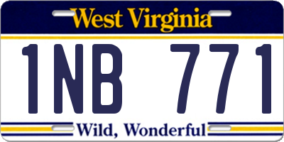 WV license plate 1NB771