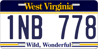 WV license plate 1NB778