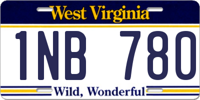 WV license plate 1NB780