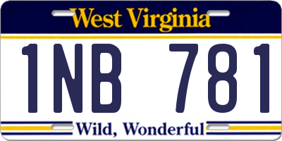 WV license plate 1NB781