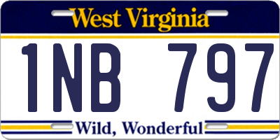 WV license plate 1NB797