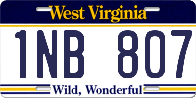 WV license plate 1NB807