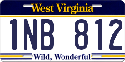 WV license plate 1NB812