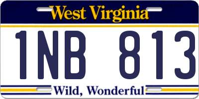 WV license plate 1NB813