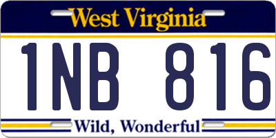 WV license plate 1NB816