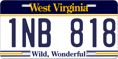 WV license plate 1NB818