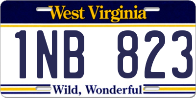 WV license plate 1NB823