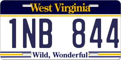 WV license plate 1NB844