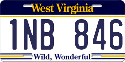 WV license plate 1NB846