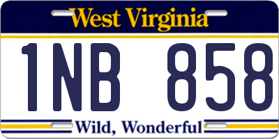 WV license plate 1NB858