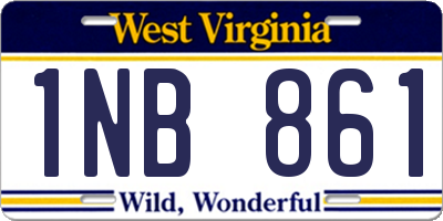 WV license plate 1NB861