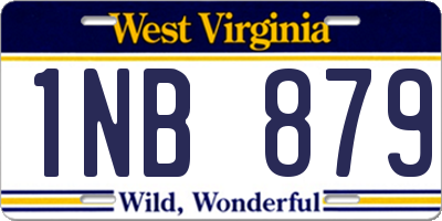 WV license plate 1NB879