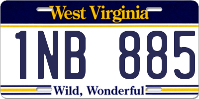 WV license plate 1NB885