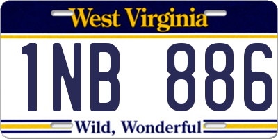 WV license plate 1NB886