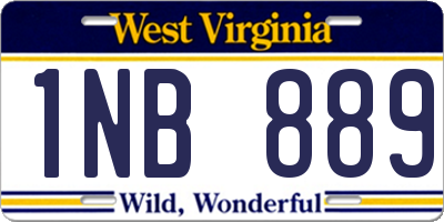 WV license plate 1NB889