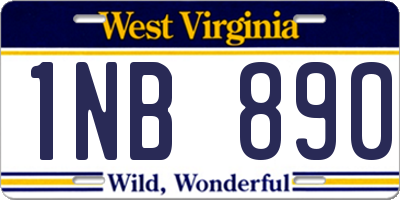 WV license plate 1NB890