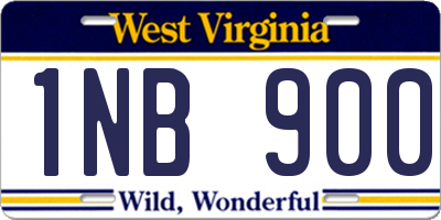 WV license plate 1NB900