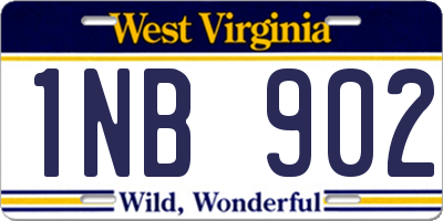 WV license plate 1NB902