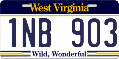 WV license plate 1NB903