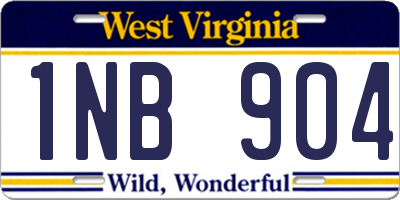 WV license plate 1NB904