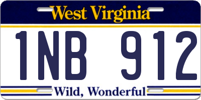 WV license plate 1NB912