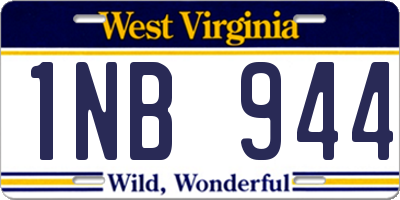 WV license plate 1NB944