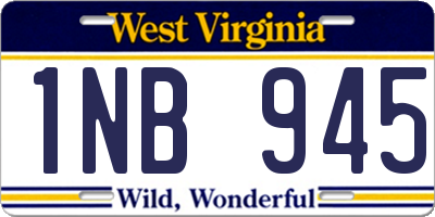 WV license plate 1NB945