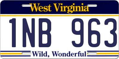 WV license plate 1NB963