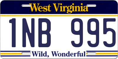 WV license plate 1NB995