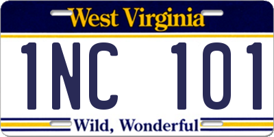 WV license plate 1NC101