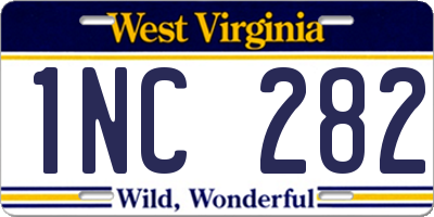 WV license plate 1NC282