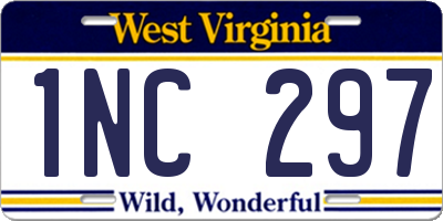 WV license plate 1NC297