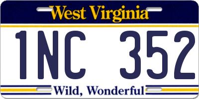 WV license plate 1NC352