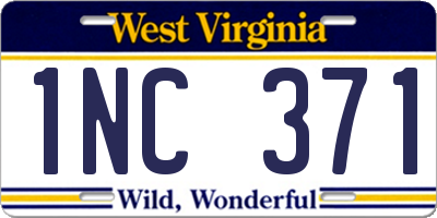 WV license plate 1NC371