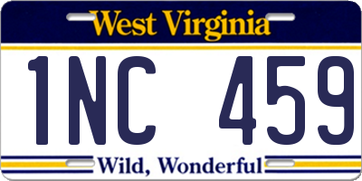 WV license plate 1NC459