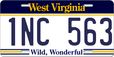 WV license plate 1NC563