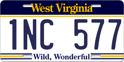 WV license plate 1NC577