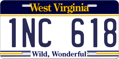 WV license plate 1NC618