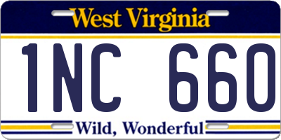 WV license plate 1NC660