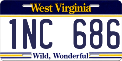 WV license plate 1NC686