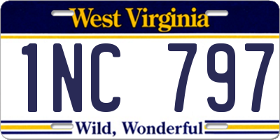 WV license plate 1NC797