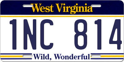 WV license plate 1NC814
