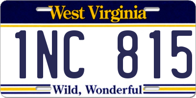WV license plate 1NC815